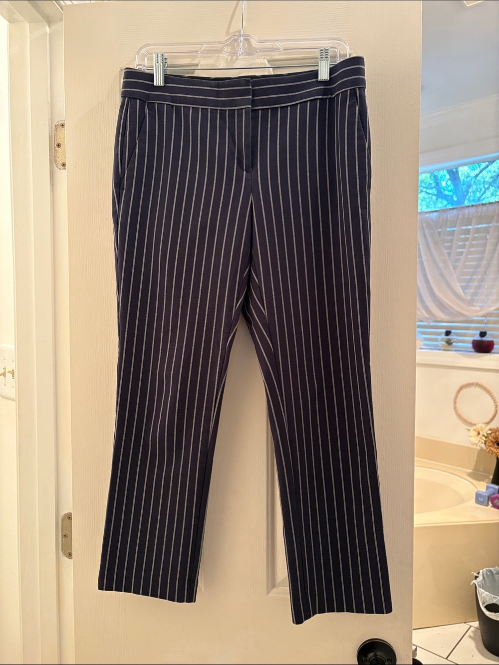 Ann Taylor Navy Pinstripe Trousers